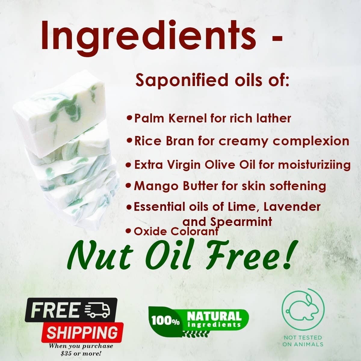 Wild Herb Soap Co - Mojito Scent Natural Soap Bar Fun Popular Enticing Blend