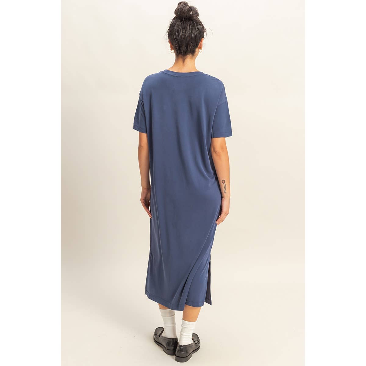 HYFVE - DZ23A961-Side Slit T-Shirt Midi Dress