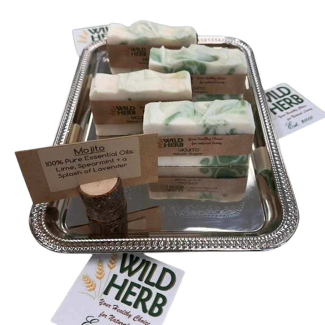 Wild Herb Soap Co - Mojito Scent Natural Soap Bar Fun Popular Enticing Blend