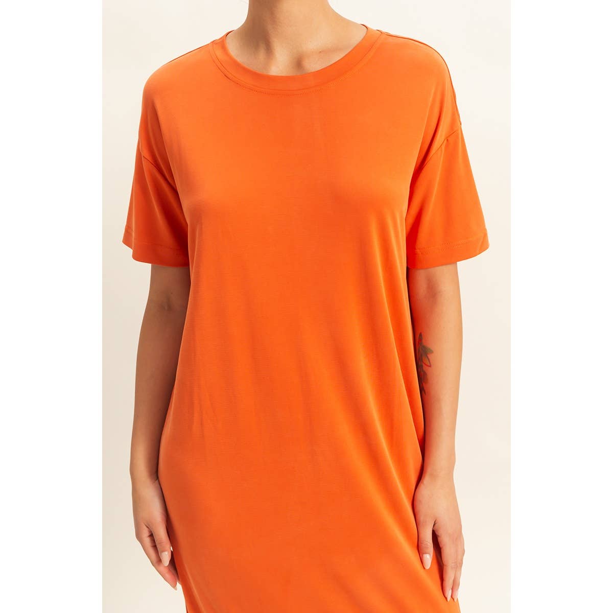 HYFVE - DZ23A961-Side Slit T-Shirt Midi Dress
