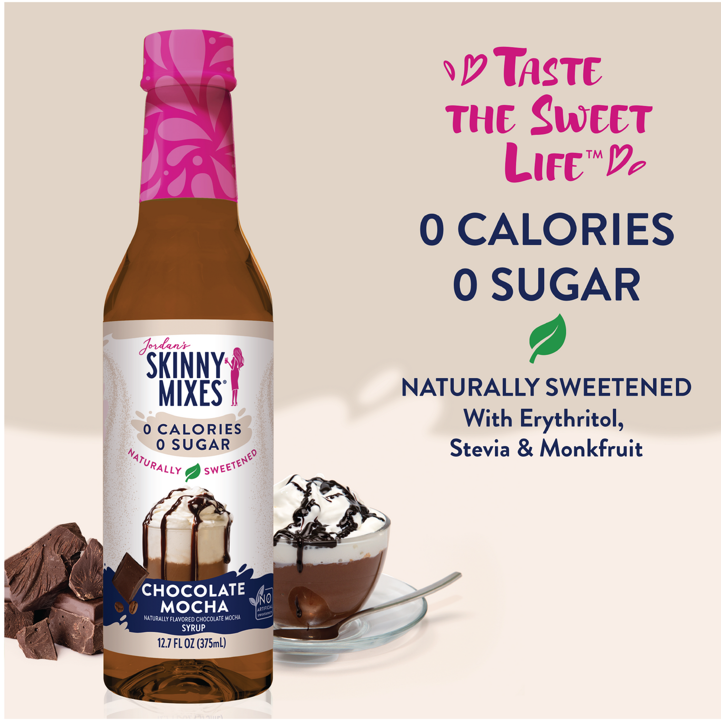 Jordan's Skinny Mixes - Naturally Sweetened Chocolate Mocha Syrup - 375ml