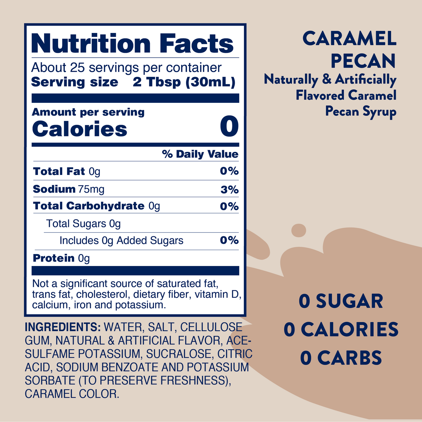 Jordan's Skinny Mixes - Sugar Free Caramel Pecan Syrup