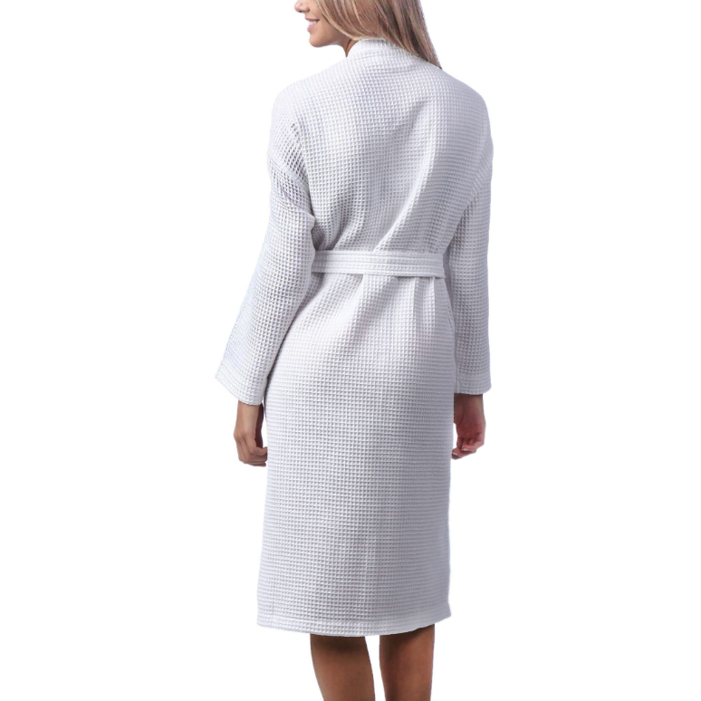 Allure Bath Fashions - Unisex Lightweight Waffle Bathrobe, Spa Dressing Gown Kimono