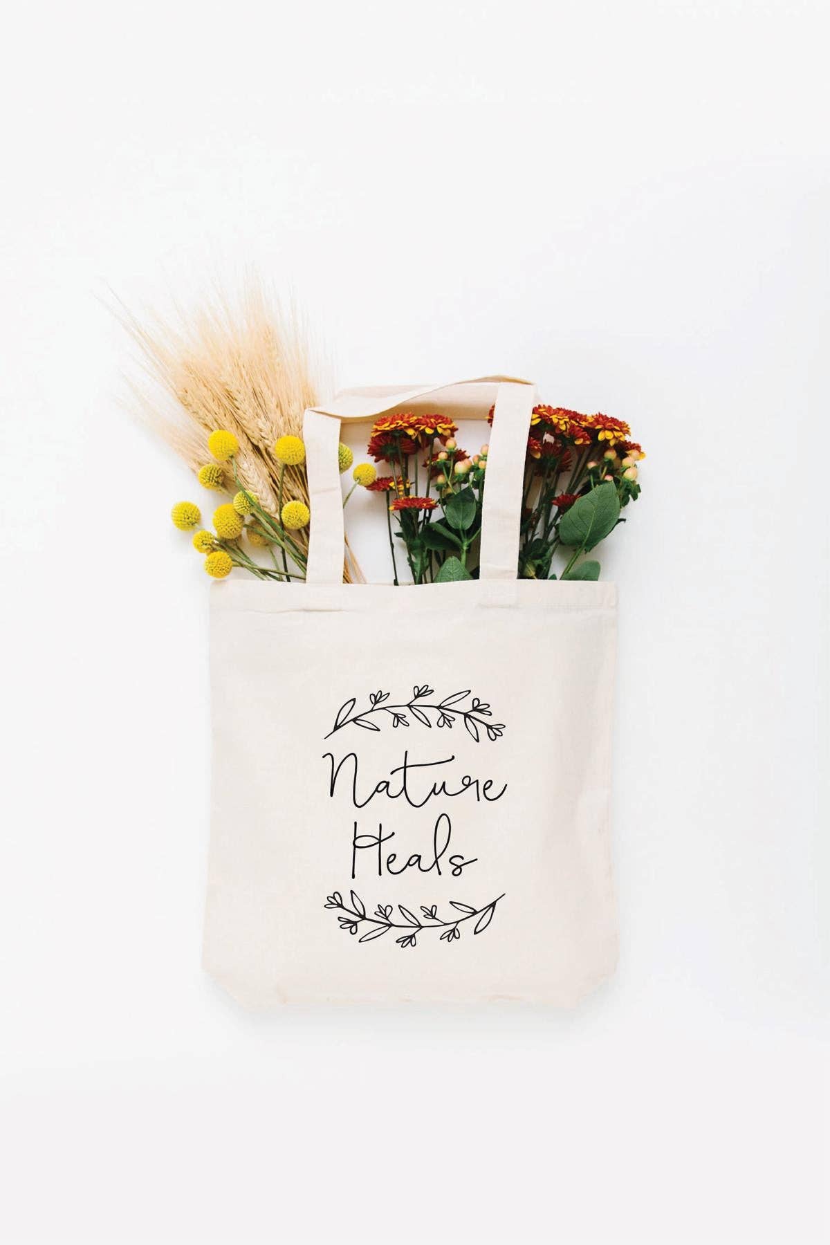 Nature Supply Co - Nature Heals Tote Bag - Choose Size and Color - SMALL CREAM