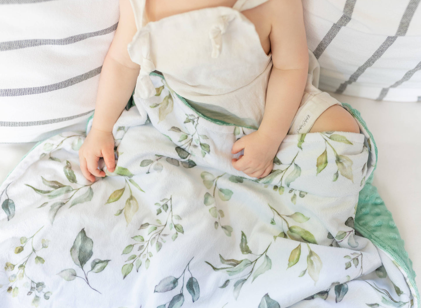 Honey Lemonade - Premium Baby & Toddler Minky Blanket - Eucalyptus Greenery