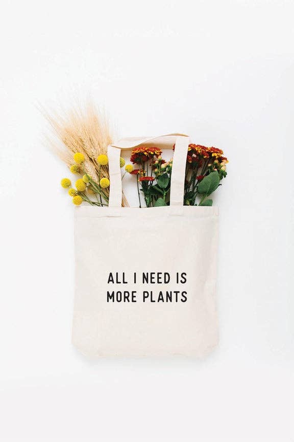 Nature Supply Co - More Plants Tote Bag - Choose Size and Color - SMALL CREAM