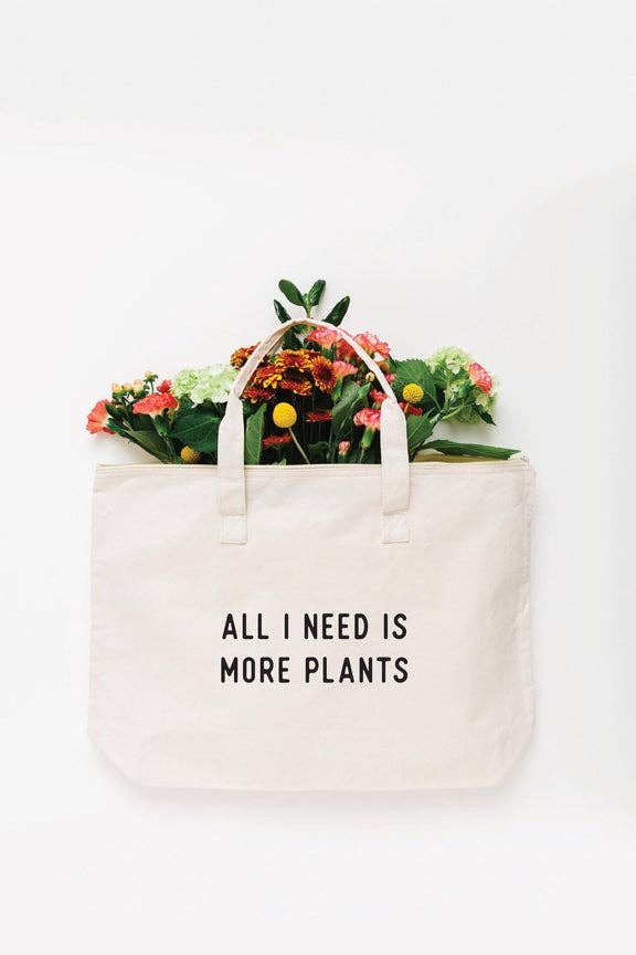 Nature Supply Co - More Plants Tote Bag - Choose Size and Color - SMALL CREAM