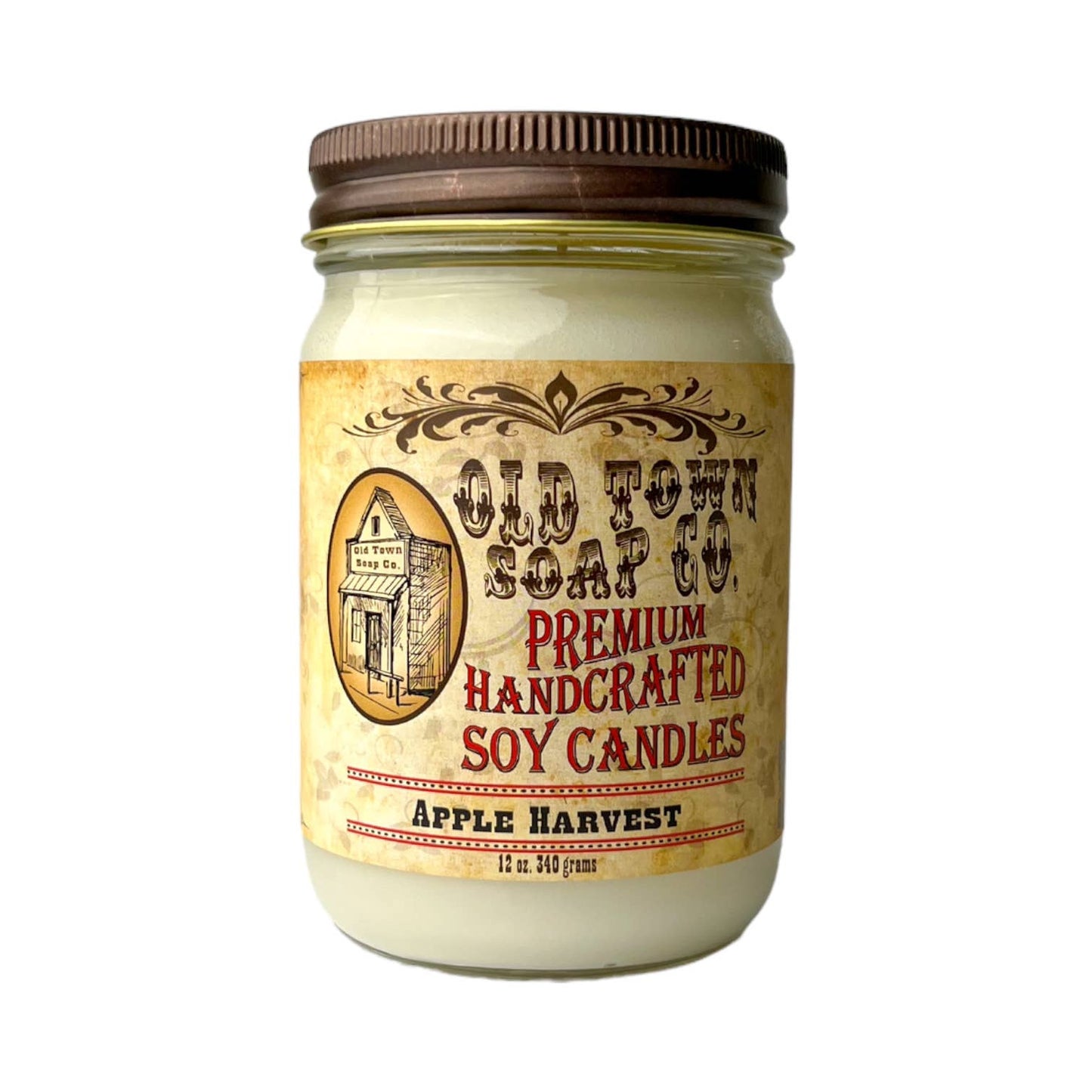 Old Town Soap Co. - 12oz. Candles - Premium Candles for your Home - Apple Maple Bourbon