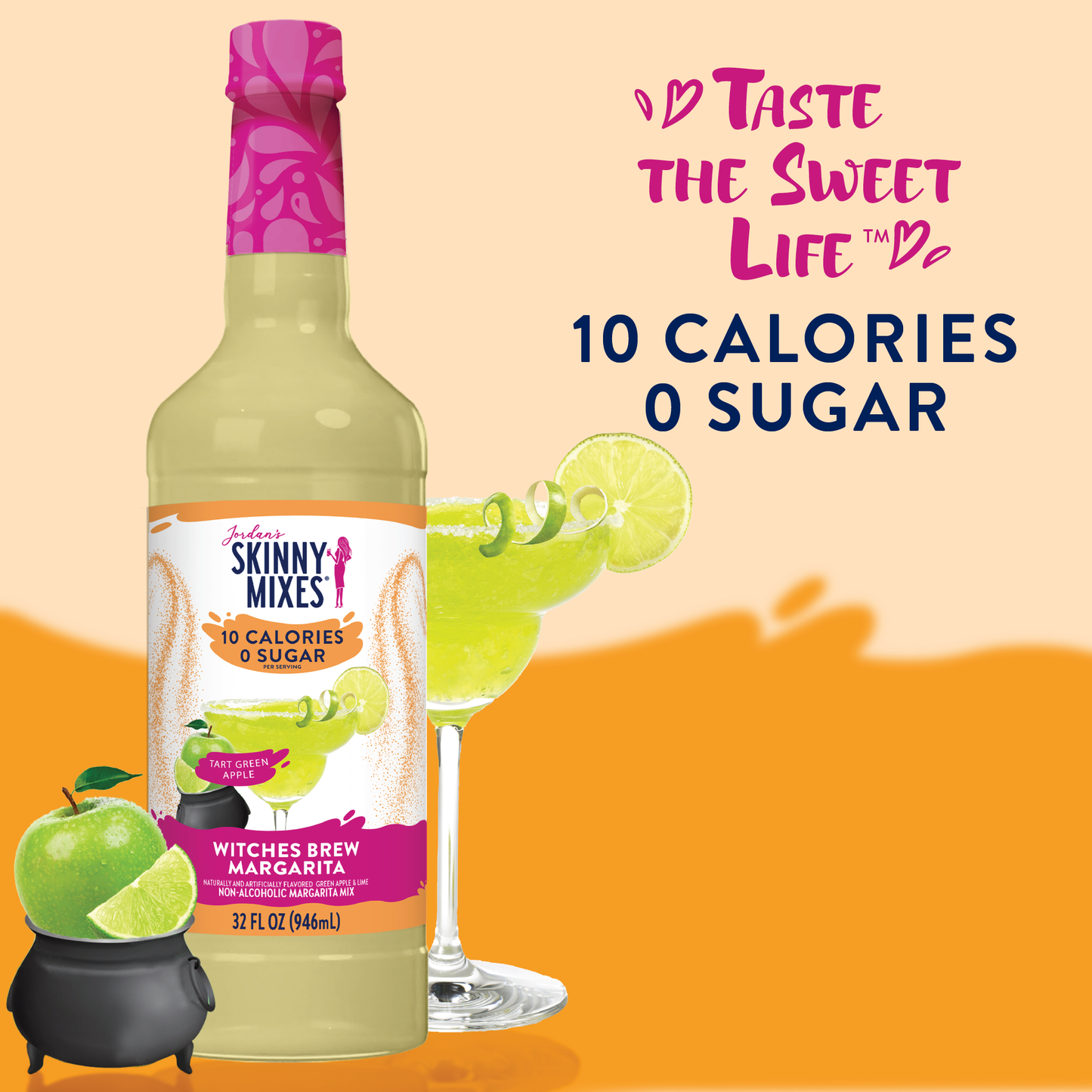 Jordan's Skinny Mixes - Witches Brew Green Apple Margarita - Sugar Free Mixer LTO
