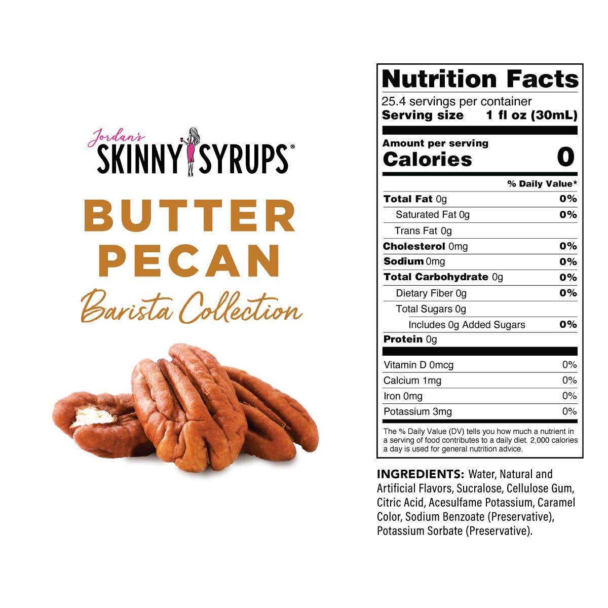 Jordan's Skinny Mixes - Sugar Free Butter Pecan Syrup