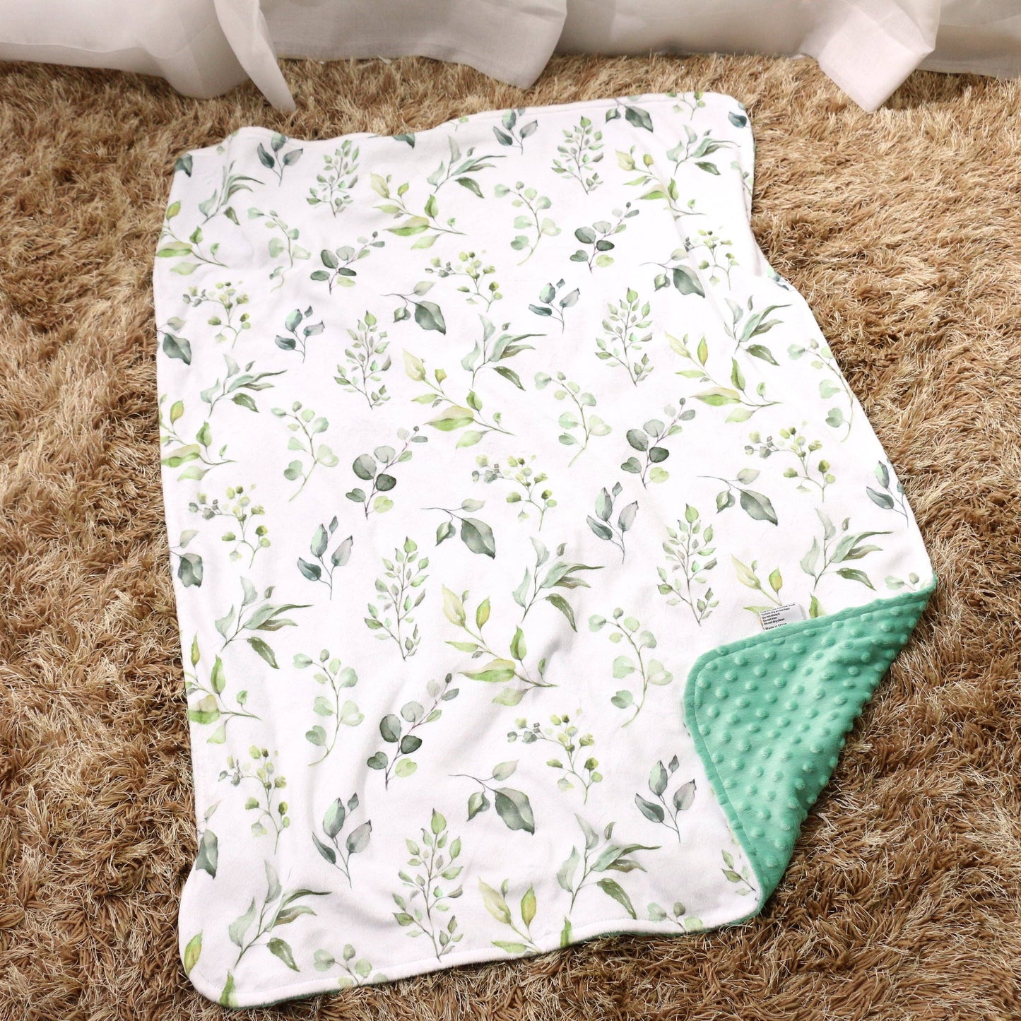 Honey Lemonade - Premium Baby & Toddler Minky Blanket - Eucalyptus Greenery