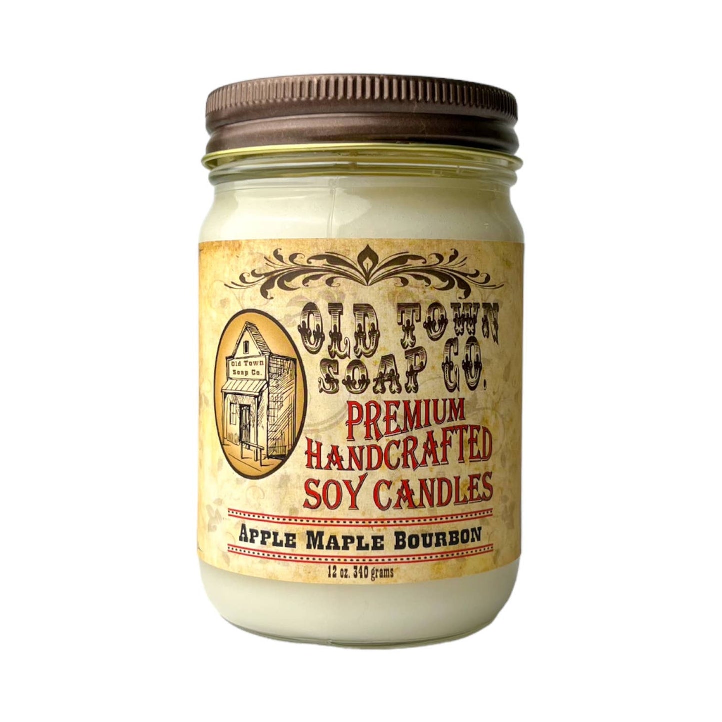 Old Town Soap Co. - 12oz. Candles - Premium Candles for your Home - Apple Maple Bourbon