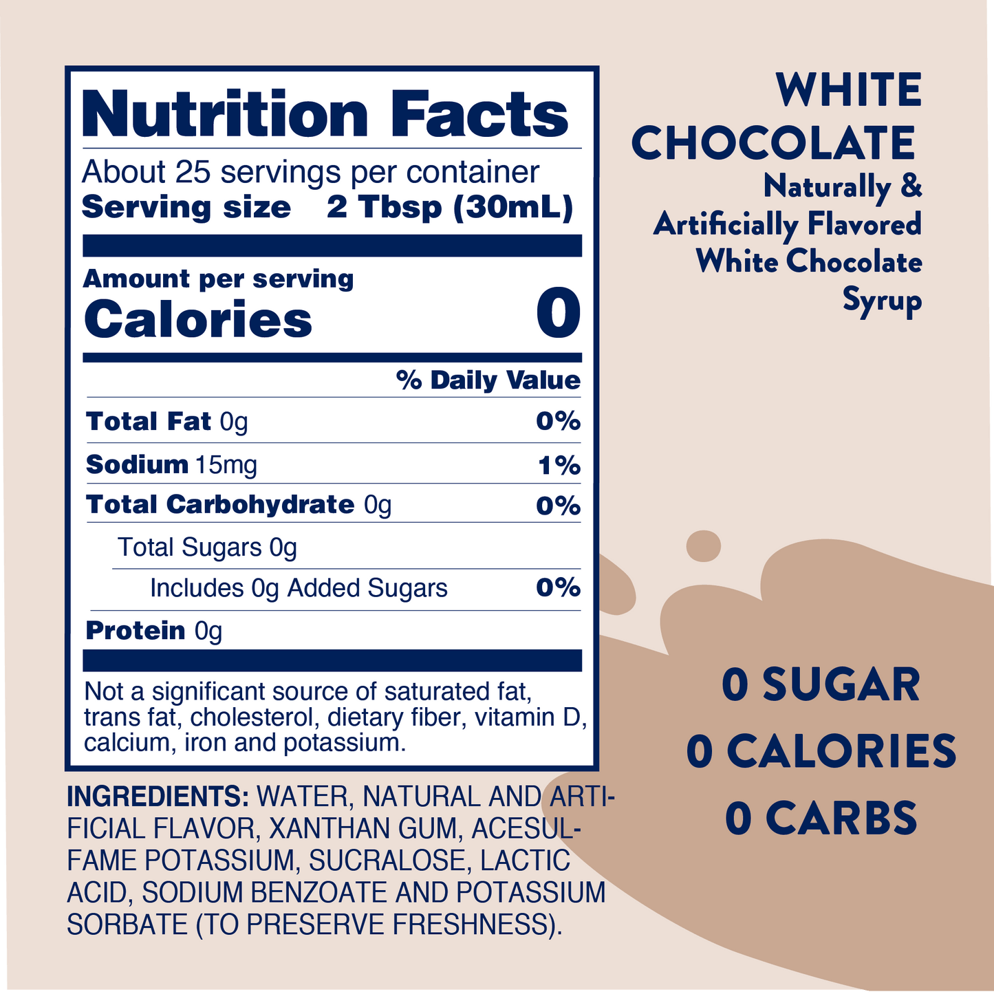 Jordan's Skinny Mixes - Sugar Free White Chocolate Syrup